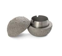 Cendrier original en forme de lune. Cendrier design avec couvercle. Cendrier en acier inoxydable et en béton. 10 x 10 cm - Fisura