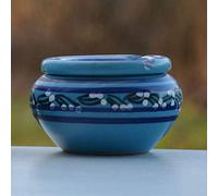 Cendrier petit modèle anti fumée Tatoué bleu - D 10 cm