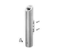 Cendrier public mural en métal, 2 L, poubelle à cigarettes murale, 48 cm de haut, for patio extérieur(Silver)