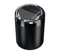 Cendrier rond compact à LED avec couvercle à pression et doublure en métal, conception amovible pour table, voiture ou salon Cendrier de voiture avec couvercle LED de table doublure amovible