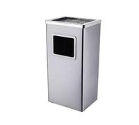 Cendrier rond d'extérieur en acier inoxydable laqué 30L/35L/48L, poubelle de bureau amovible intérieure et extérieure, utilisable comme poubelle d'hôtel verticale (Carré, Lot de 1, Argent, 48L)