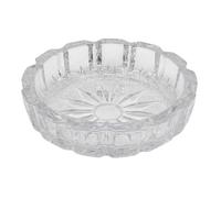 Cendrier rond élégant en verre 13 x 13 x 4 cm - Design cristal transparent idéal pour la maison, le bureau et l'extérieur