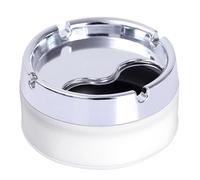 Cendrier Rond En Acier Inoxydable,Design Rainure,Support Gênant,Conteneur De Bureau Coupe-Vent,Laguna Ette,Maison,Bureau,Extérieur - Type White