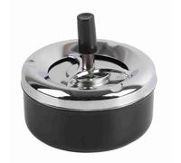 Cendrier rond en métal pour fumeurs, utilisable à l'intérieur comme à l'extérieur. Couvercle à pression, durable et portable, idéal pour la