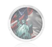 Cendrier rond en verre avec motif imprimé statue de la Liberté pour cigarettes, cendrier portable décoratif