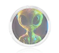 Cendrier rond en verre imprimé Alien Planet pour la maison, le bureau, le salon, les voitures, les tables basses décoratives