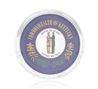 Cendrier rond en verre imprimé drapeau de l'État du Kentucky pour fumer - Accessoire pour la maison, le bureau, la terrasse, la voiture, les salles de réunion