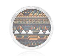 Cendrier rond en verre imprimé ethnique africain pour la maison, le bureau, le salon, les voitures, les tables basses décoratives
