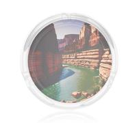 Cendrier rond en verre imprimé Grand Canyon pour décoration de salon, chambre à coucher, salle de réunion, accessoire fumeur