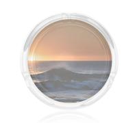 Cendrier rond en verre imprimé « Last Sun Rays Of Over The Sea Waves » pour décoration de salon, chambre à coucher, salle de réunion, accessoire fumeur