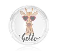 Cendrier rond en verre motif girafe pour adultes, cendrier fumeur pour maison, restaurant, décoration de table