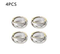 Cendrier Rond En Verre Transparent Avec Bord Doré,Bureau À Domicile,Balcon Extérieur,Bureau,4.7 Po X 4.7 Po - Type 4pcs