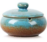 Cendrier RONXS, Cendrier Extérieur pour Patio avec Couvercle, Cendriers Coupe-vent pour Cigarettes, Cendrier en Céramique Fait à la main pour la Décoration Intérieure du Bureau à Domicile