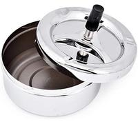 Cendrier rotatif à poussoir en acier inoxydable, porte-cendres portable en métal pour fumeurs, cendrier pour la décoration de la maison et du bureau, Élégant