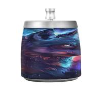 Cendrier Space Wolf Galaxy Cendrier sans fumée Inodore Coupe-vent Cendrier sans fumée Cendrier Maison Cendrier