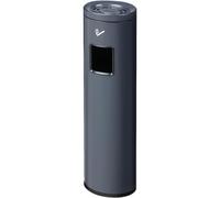 Cendrier sur Pied, cendrier Extra Haut avec Poubelle, Poubelle en Acier Inoxydable pour hôtel, pour Bureau, Maison, extérieur, pub, Club, Restaurant, Jardin, Blanc (Gris)