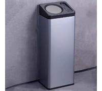 Cendrier sur pied en acier inoxydable avec corps intérieur amovible - Réceptacle durable pour fumage extérieur - Poubelle moderne (gris)