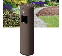 Cendrier sur Pied Haut de Gamme avec Couvercle, Poubelle d'extérieur en Acier Inoxydable pour Jardin, arrière-Cour, Maison, Bureau, Restaurant - Poubelle Durable et élégante (Marron)