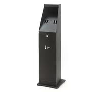 Cendrier sur pied, piliers de Lambeth Cendrier Noir Noir, verrouillable