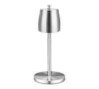 Cendrier sur pied réglable, hauteur extensible 21,8 à 56,2 cm, en acier inoxydable, pour l'extérieur, avec couvercle et fond antidérapant, grand cendrier pour l'extérieur (argent)