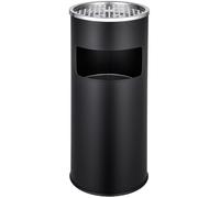 Cendrier - TECTAKE - Cendrier pour extérieur et intérieur sur pied avec poubelle et seau intérieur 12 L en acier - Noir