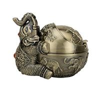 Cendrier vintage décoratif coupe-vent avec couvercle pour cigarettes en métal portable - Cendrier à cigarettes - Pour intérieur et extérieur - Sculpté à la main - Cadeau fantaisie pour homme et femme