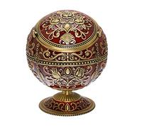 Cendrier vintage résistant au vent avec couvercle pour cigarette en métal - Éliminateur d'odeurs pour l'intérieur et l'extérieur - Motif rose estampé à la main - Cadeau fantaisie pour homme, femme