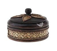 Cendrier vintage unique en bois avec couvercle coupe-vent, motif éléphant, pour usage intérieur ou extérieur - comme décrit, petit