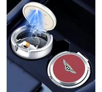 Cendrier Voiture pour Bentley Continental GT/Continental GTC/Flying Spur/Bentayga, Portable Amovible Cendrier avec LED Cendrier Anti Odeur pour Voiture, Maison, Bureau et Voyage,C/Red