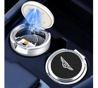 Cendrier Voiture pour Bentley Continental GT/Continental GTC/Flying Spur/Bentayga, Portable Amovible Cendrier avec LED Cendrier Anti Odeur pour Voiture, Maison, Bureau et Voyage,A/Black