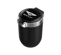 Cendrier Voiture pour Bentley Continental GT/Continental GTC/Flying Spur/Bentayga, Portable Amovible Cendrier avec LED Cendrier Anti Odeur pour Voiture, Maison, Bureau et Voyage,D/Silver