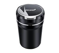 Cendrier Voiture pour McLaren Artura/GTS / 750S / W1, Portable Amovible Cendrier avec LED Cendrier Anti Odeur pour Voiture, Maison, Bureau et Voyage,C/L-Silver
