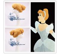 Cendrillon Princesse Cosplay Perruque Jaune Perruque Jeu De Rôle Classique Cendrillon Updo Style Costume Perruques + Casquette De Perruque