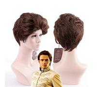 Cendrillon princesse perruque Prince charmant Kit Cosplay perruque courte marron hommes perruque de cheveux synthétiques pour adulte unisexe + casquette de perruque taille unique C514