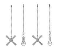 Cenei Ensemble de 2 Tirettes pour Ventilateur de Plafond et Éclairage, Très Longues Chaînettes à Perles pour Accessoires de Lampe et de Ventilateur.