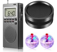 Cenei Kit D'Appareil à 4 Pièces avec 2 Balles de Chat LED 1 Radio pour Le Bureau à Domicile Extérieur