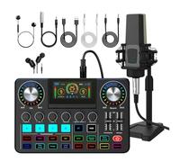 Cenei Mélangeur Audio D'Équipement de Podcast Professionnel avec Changeur de Voix D'Effets DJ et Carte Son en Direct pour Le Podcasting en Streaming