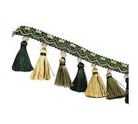 CENFRY 11 m de large - Bordure à franges - Pour couture sur vêtements, vêtements, rideaux - Vert