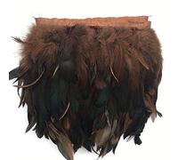 CENFRY Frange en plumes de coq de 12,7 à 17,8 cm de largeur, lot de 2,7 m (café)