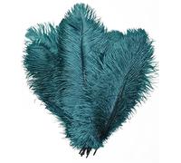 CENFRY Lot de 10 plumes d'autruche de 25,4 cm pour centre de table de mariage, décoration de la maison (bleu sarcelle)