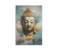 CENGLIS Impression sur toile représentant une tête de Bouddhisme indien, décoration murale moderne, sans cadre, 60 x 90 cm
