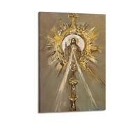 CENGLIS Peinture à l'huile religieuse chrétienne Jésus Sainte Relique Poster Moderne Art mural Toile Décoration esthétique Peinture 40 x 60 cm Style cadre
