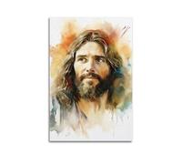 CENGLIS Poster à l'huile avec visage chaud de Jésus - Art mural moderne sur toile - Décoration esthétique - 30 x 45 cm - Style sans cadre
