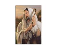 CENGLIS Poster à l'huile de Jésus avec le personnel - Art mural moderne sur toile - Décoration esthétique - 30 x 45 cm - Style sans cadre