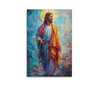 CENGLIS Poster à l'huile de Jésus marchant - Art mural moderne sur toile - Décoration esthétique - 20 x 30 cm - Style sans cadre