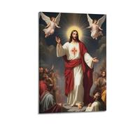 CENGLIS Poster à l'huile du sermon de Jésus - Art mural moderne sur toile - Décoration esthétique - 40 x 60 cm - Style cadre