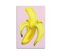 CENGLIS Poster Banane pelée avec contours de couleur claire, art mural moderne sur toile, décoration esthétique, 30 x 45 cm, style sans cadre
