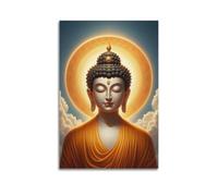 CENGLIS Poster Bouddhisme indien Saint - Bouddha assis - Décoration murale moderne - Décoration murale - 50 x 75 cm - Style sans cadre