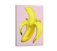 CENGLIS Poster de banane pelée avec contours de couleur claire, art mural moderne, toile esthétique, décoration, peinture, 50 x 75 cm, style cadre