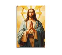 CENGLIS Poster de Jésus en train de prier - Impression sur toile - Décoration murale moderne - 30 x 45 cm - Style sans cadre
